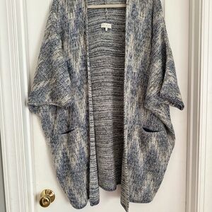 Women's Blue and White over size Sweater